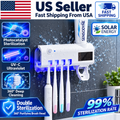 UV Light Sterilizer Toothbrush Holder Cleaner & Automatic Toothpaste Dispenser